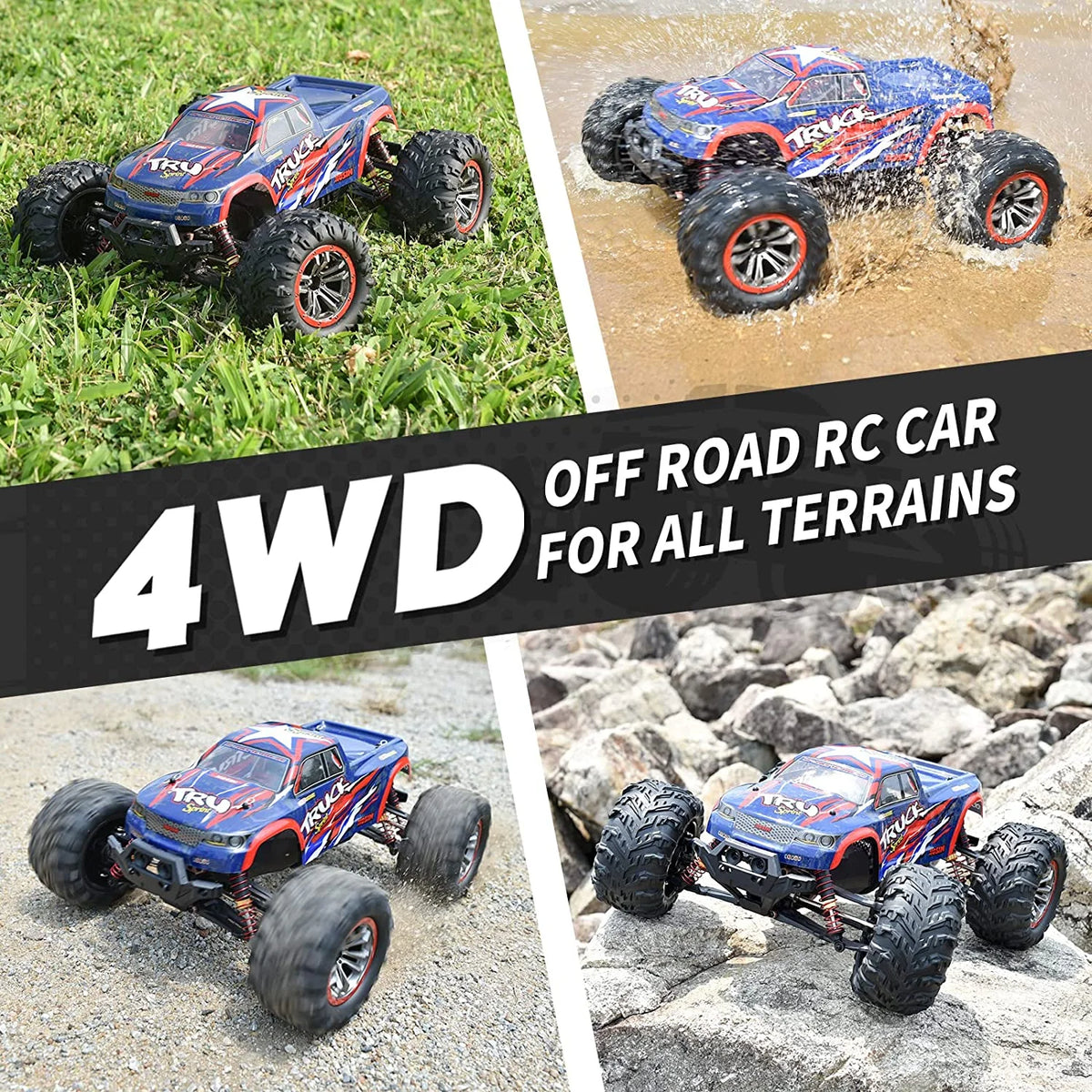 1:10 4WD RC Monster Truck, 48+ KMH, 2 Batteries F76615