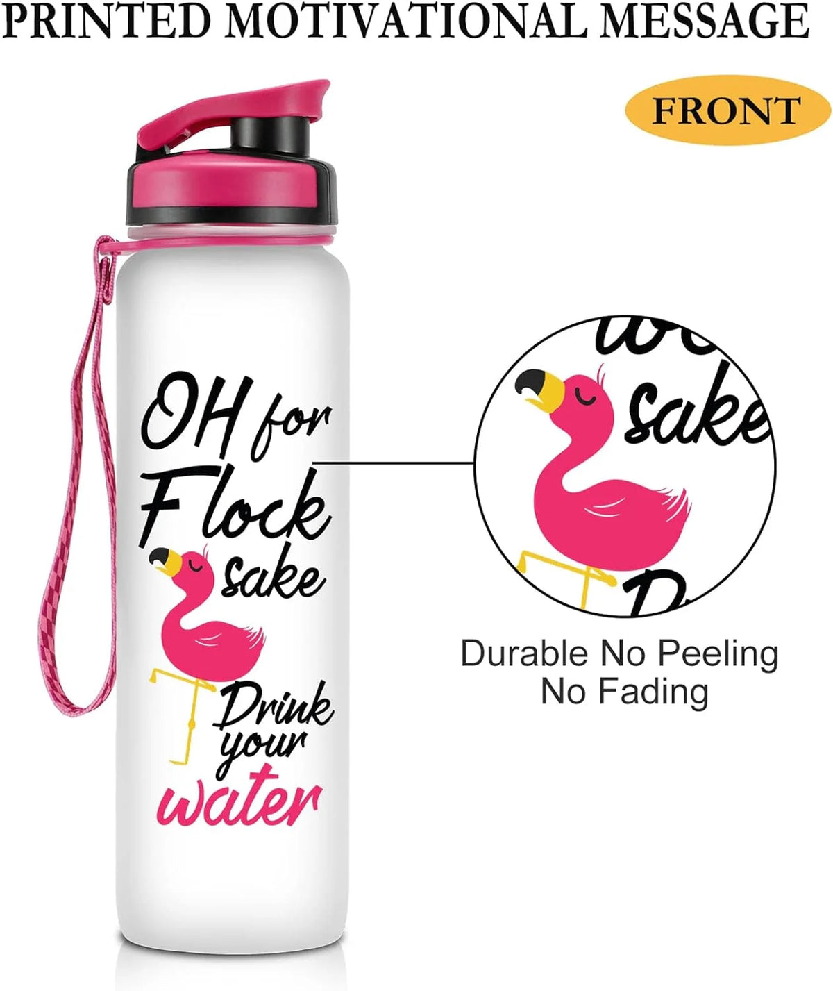 32oz Motivational Tracking Water Bottle with Times to Drink O159