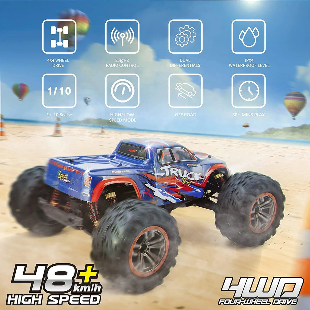 1:10 4WD RC Monster Truck, 48+ KMH, 2 Batteries F76615