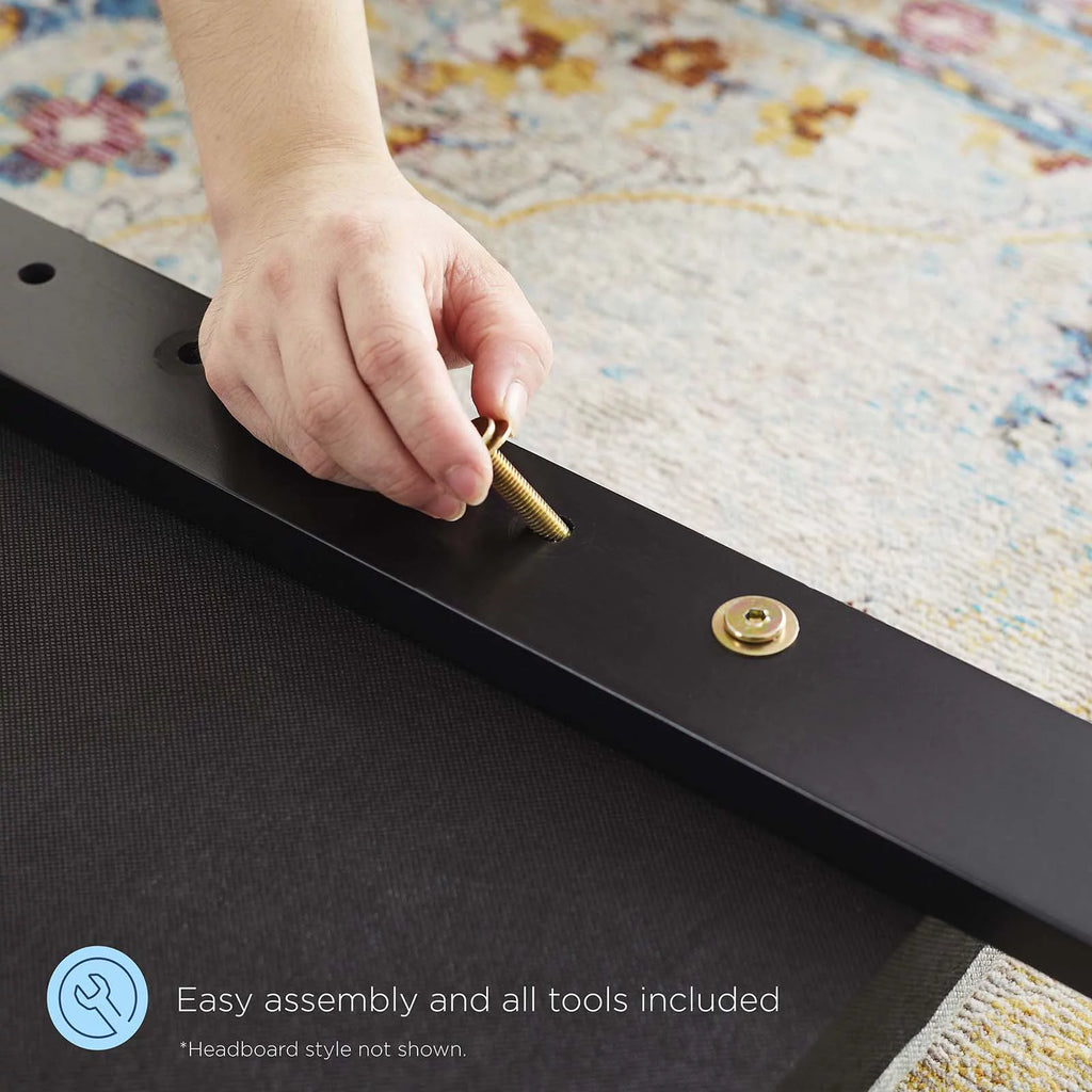 Light Gray Tufted Upholstered Fabric King Headboard M549961
