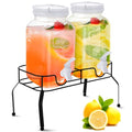 2 Pcs Plastic Drink Dispensers with Stand and Spigot E80114