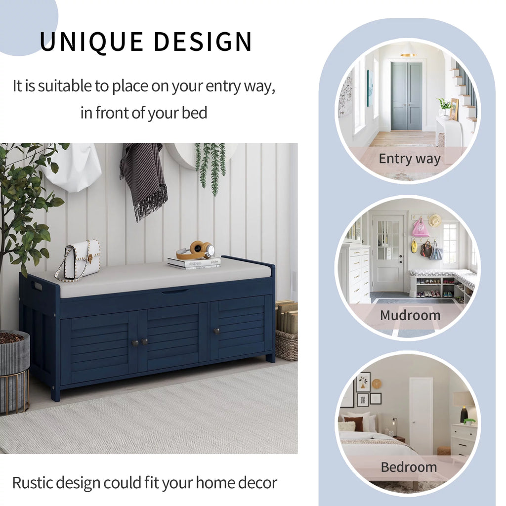 Blue Storage Bench R48363