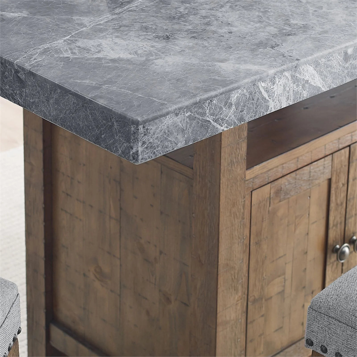 Gray Marble Counter 8-Piece Dining Set D393