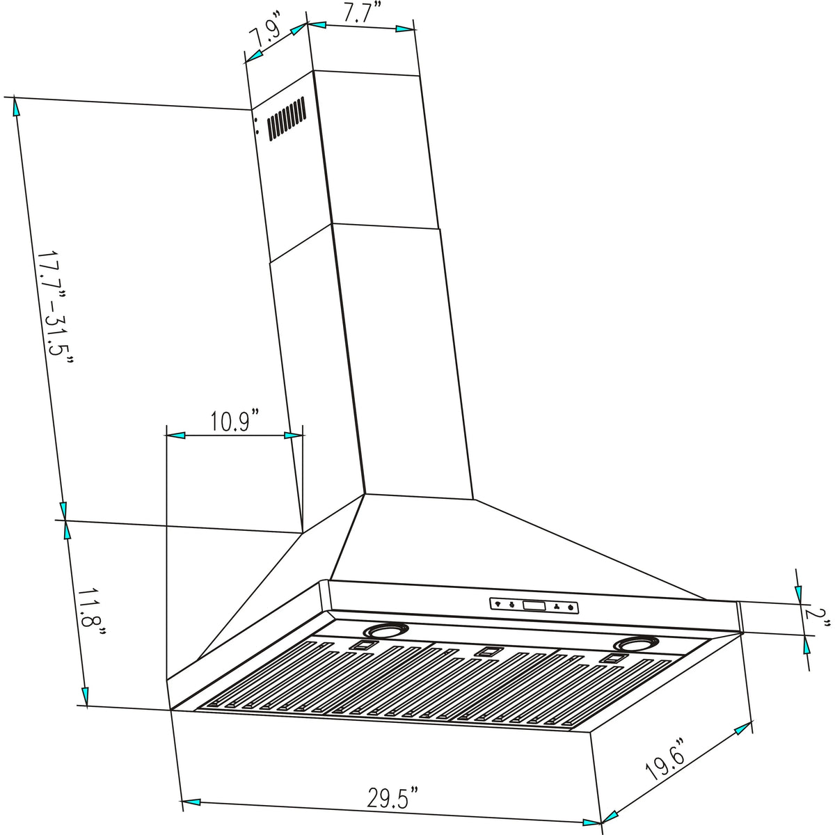 2 Piece Gas Cooktop and Wall Mount Range Hood Y786