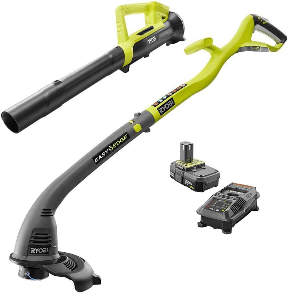 18-Volt Lithium-Ion String Trimmer/Edger and Blower Combo Kit with 2.0 Ah Battery and Charger F51146