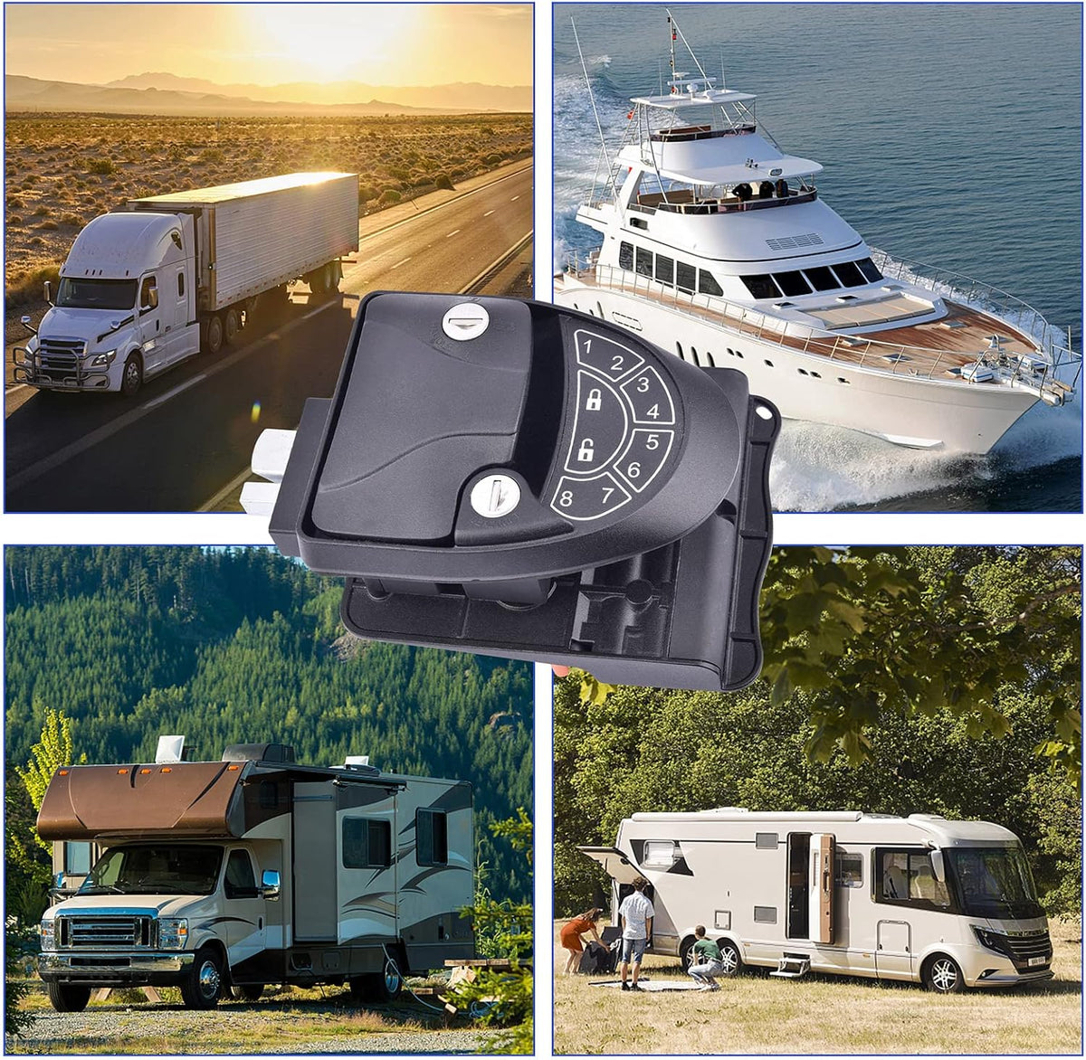 RV Keyless Entry Door Lock with Backlit Keypad and 2 Key Fobs O7691