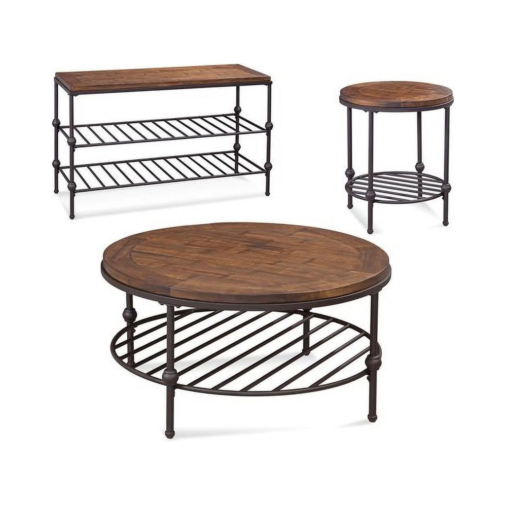Brown Round Wood Cocktail Table R21670
