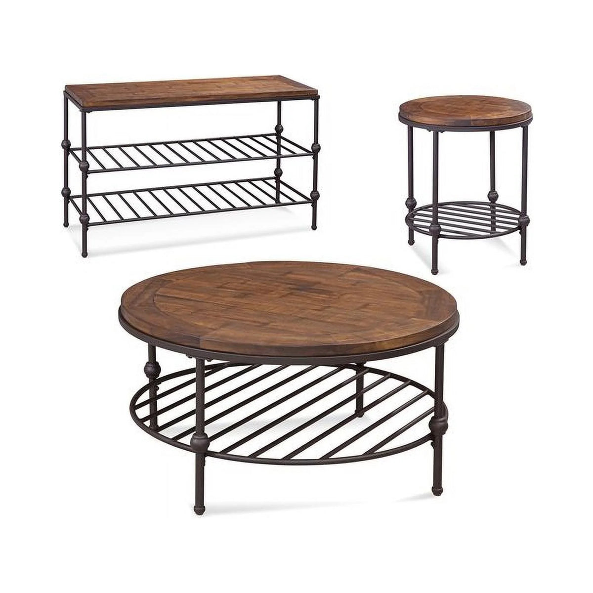 Brown Round Wood Cocktail Table R21670