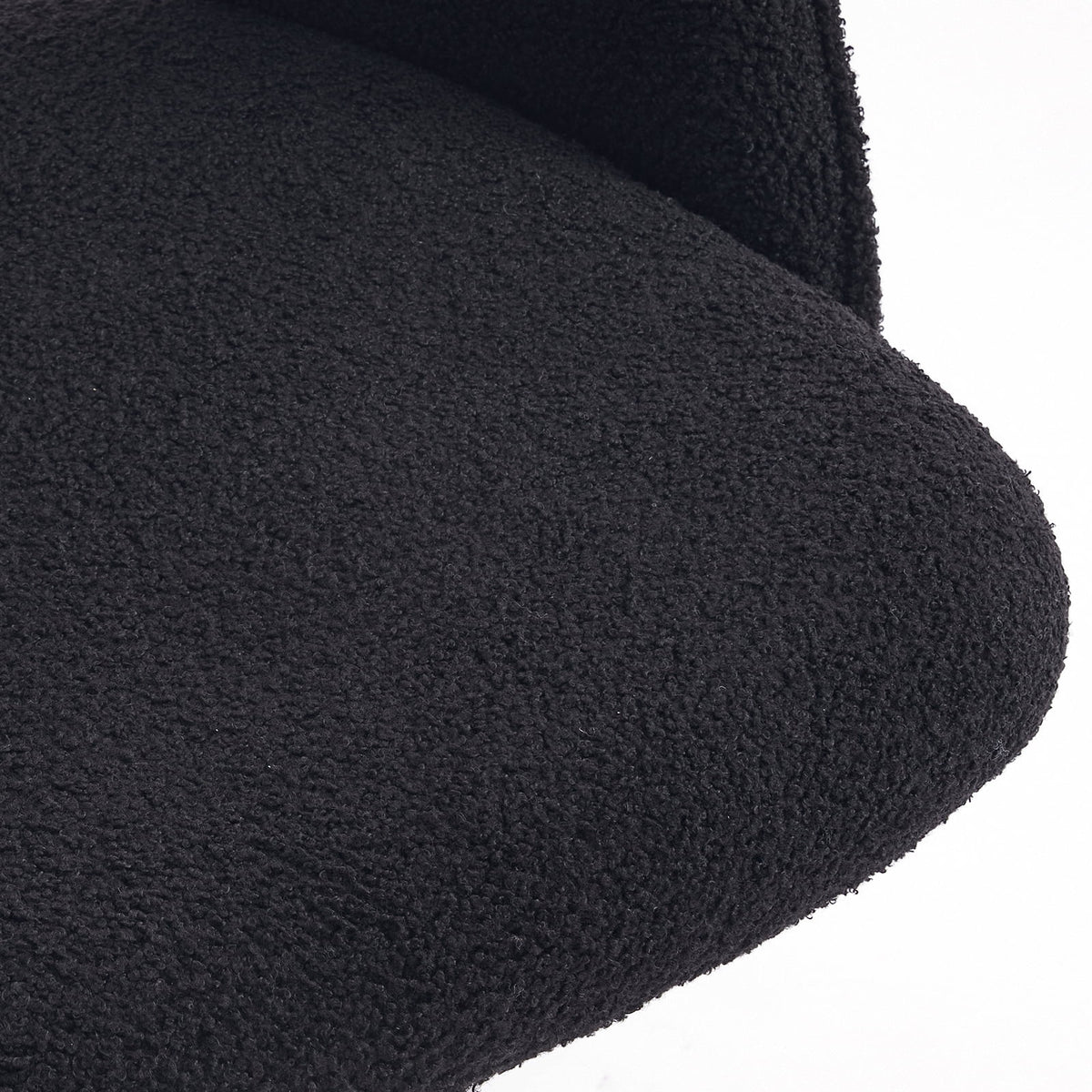 Black Faux Sherpa Upholstered Swivel Home Office Chair E444163