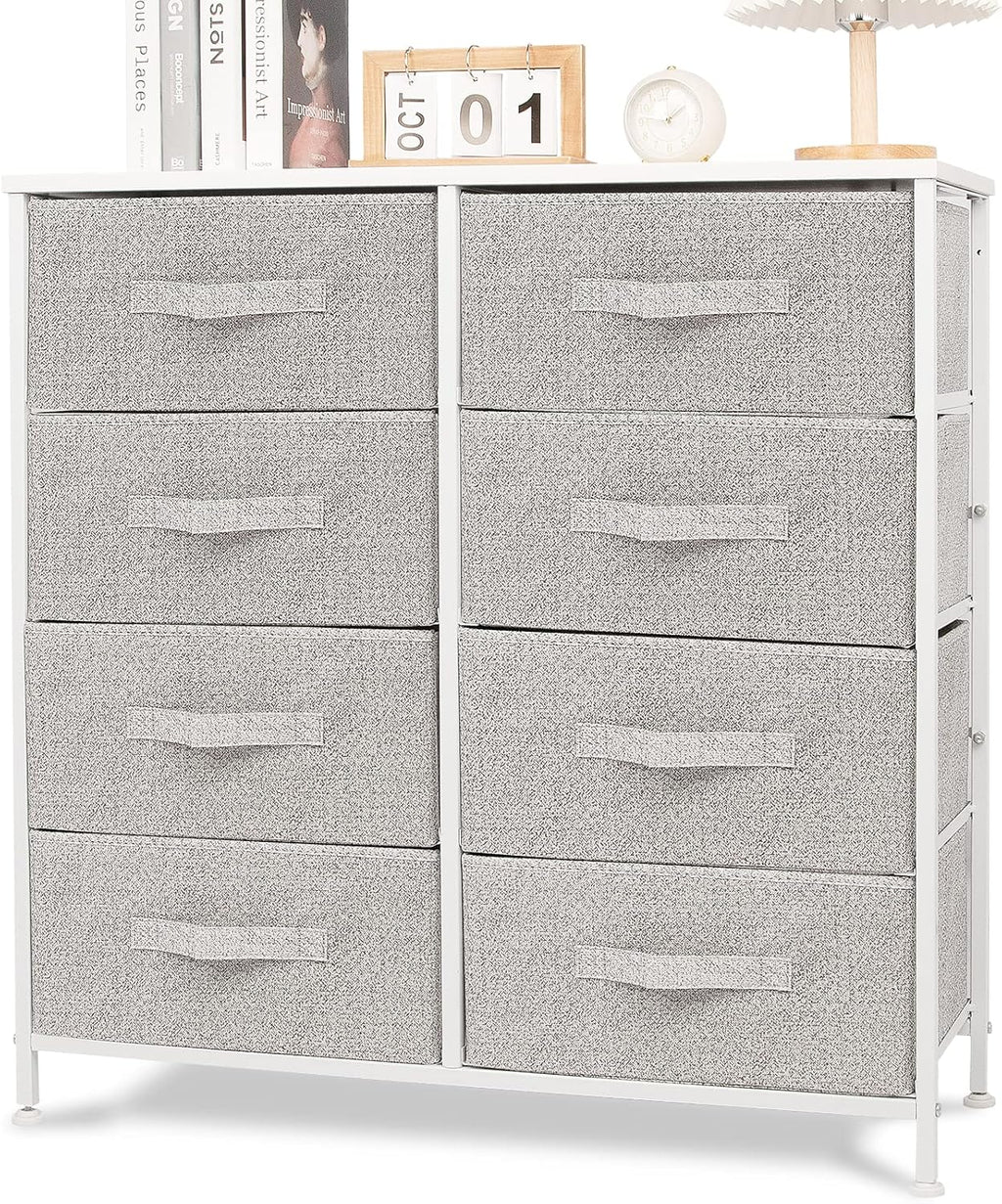 Rustic Brown Fabric 4 Drawer Storage Dresser T637