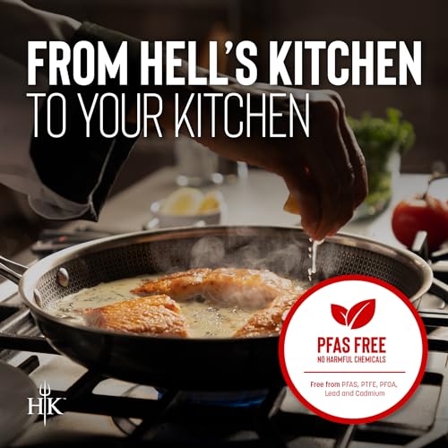 8" Frying Pan, Tri-Clad Stainless Steel and Nonstick Ceramic, Non Toxic Cookware O349637
