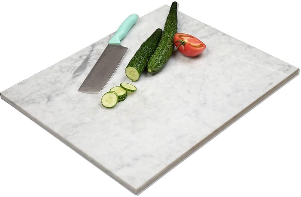 Natural Marble Pastry White Cheese And Cutting Serving Board 16x20 Inch Pack of 2 Q5577