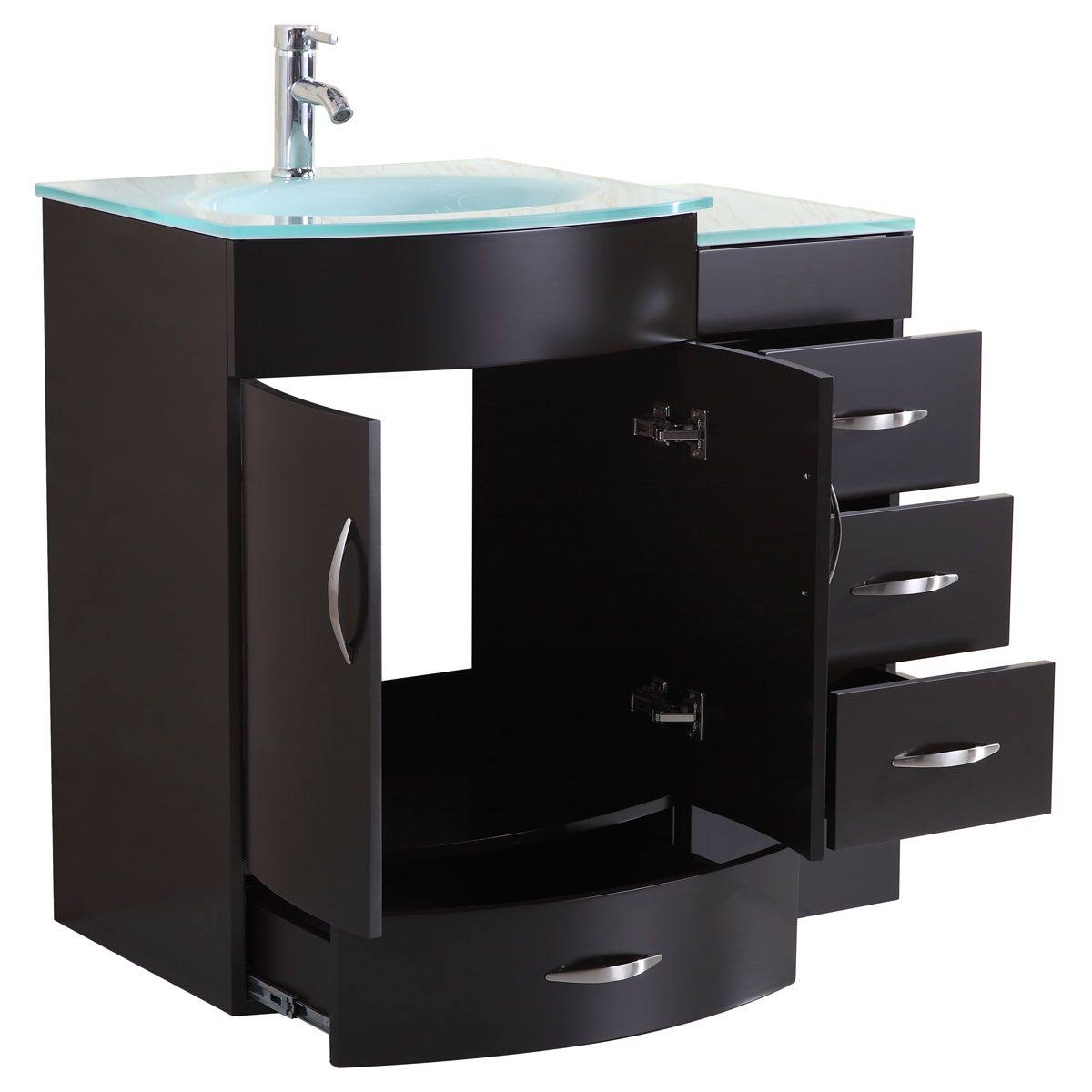Black 36 Vanity Set with Sink Base and Drawer Base V819
