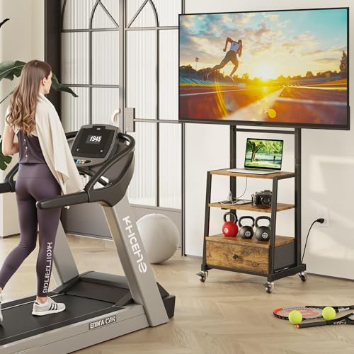 Rolling TV Stand with Wheels and Mount N923