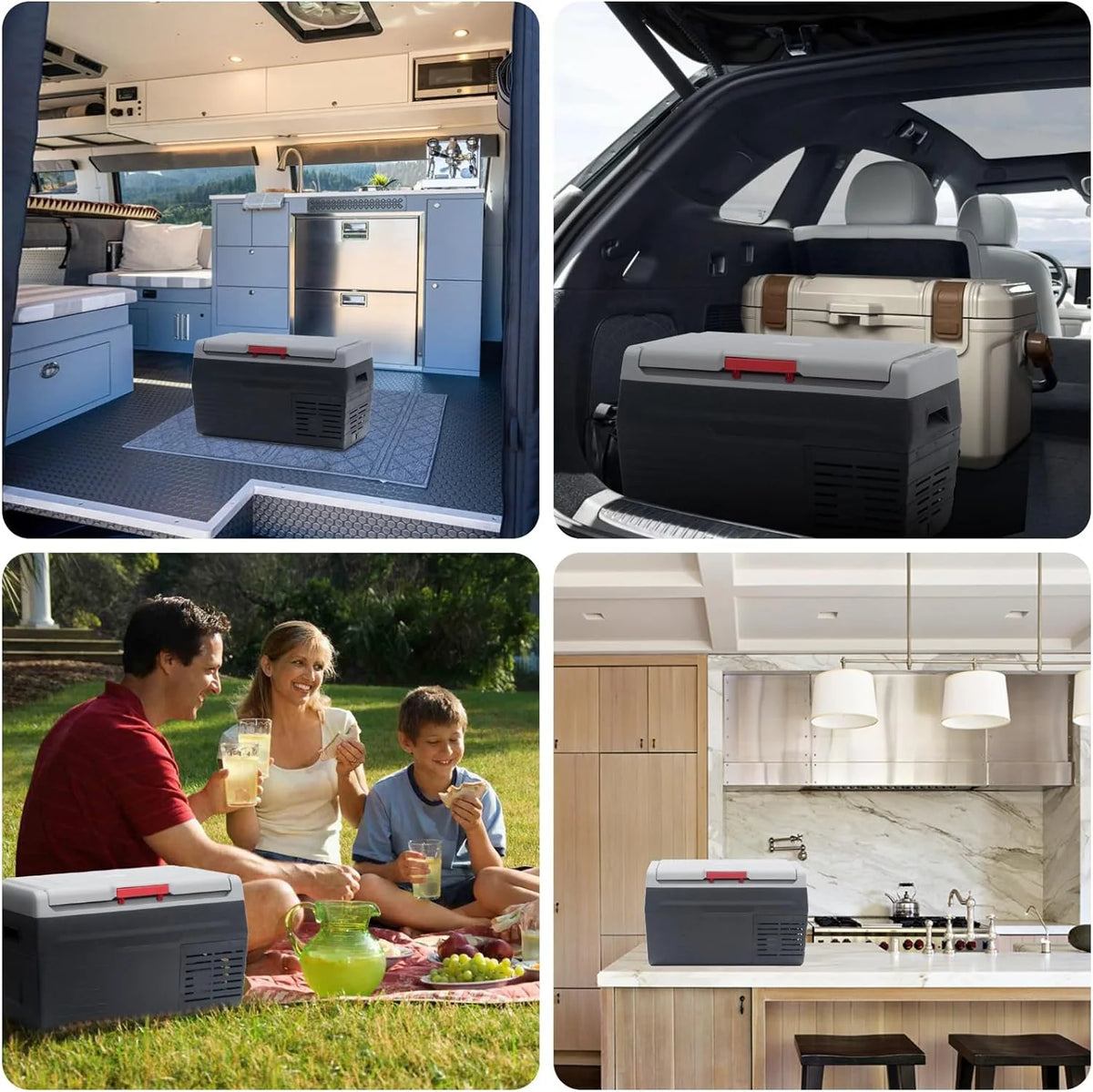 12V 50L Portable Car Refrigerator Freezer with Wheels Z658925