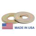 1/2 inch Grade 8 Flat Washer USS Pattern Medium Carbon Steel Yellow Zinc Plated Pk 100 B435427
