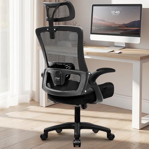 Black Ergonomic Mesh Office Chair with Lumbar Support U8129