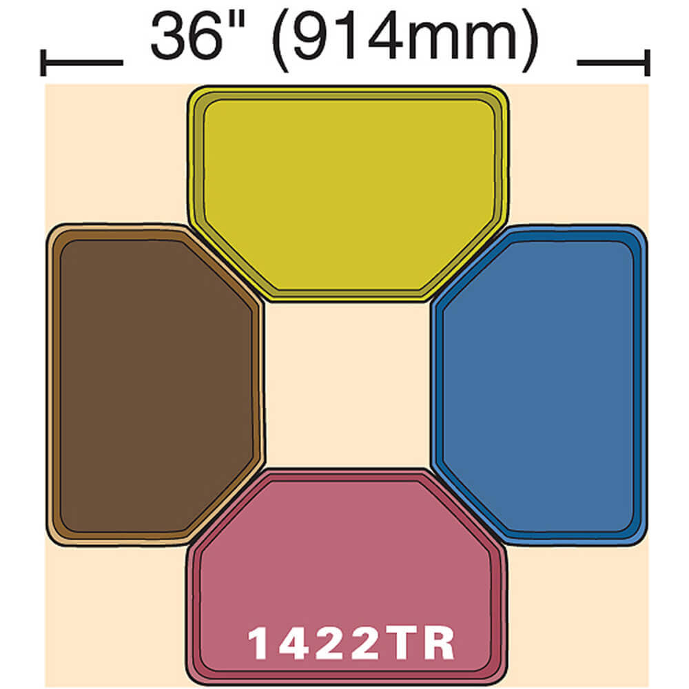 14x22 x 22x22 Trapezoid Trays, Case of 12, Horizon Blue C8080
