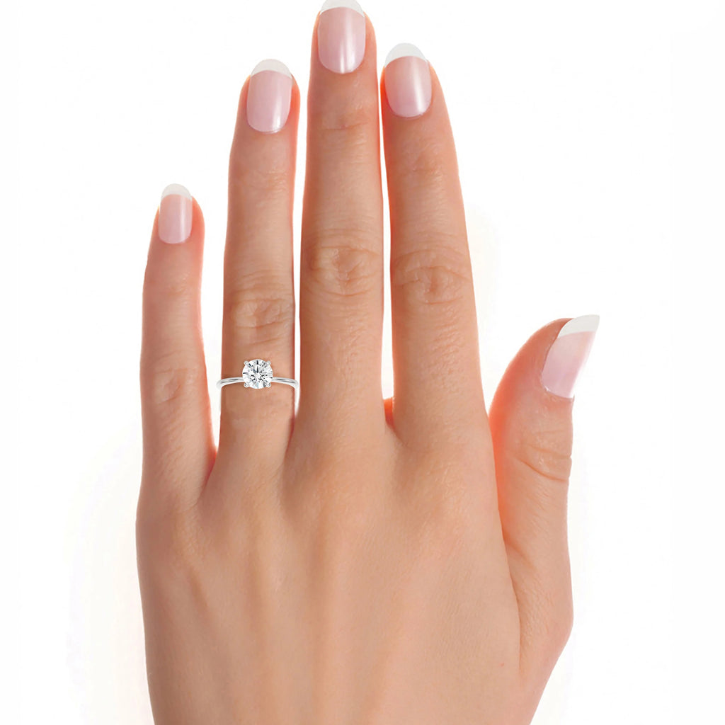 14k White Gold Lab Grown Diamond Solitaire Engagement Ring J250