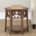 Light Brown Hexagon End Table D640