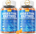 Digestive Enzymes with Probiotic Gummies, Multivitamins, Calcium, Magnesium, 2Packs V591