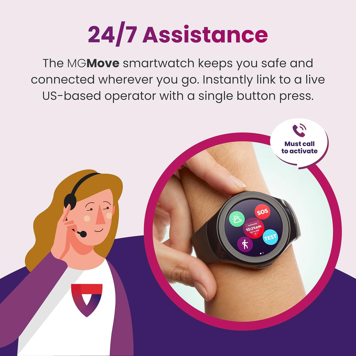 Water-Resistant 4G GPS Medical Alert Smartwatch for Seniors O6060