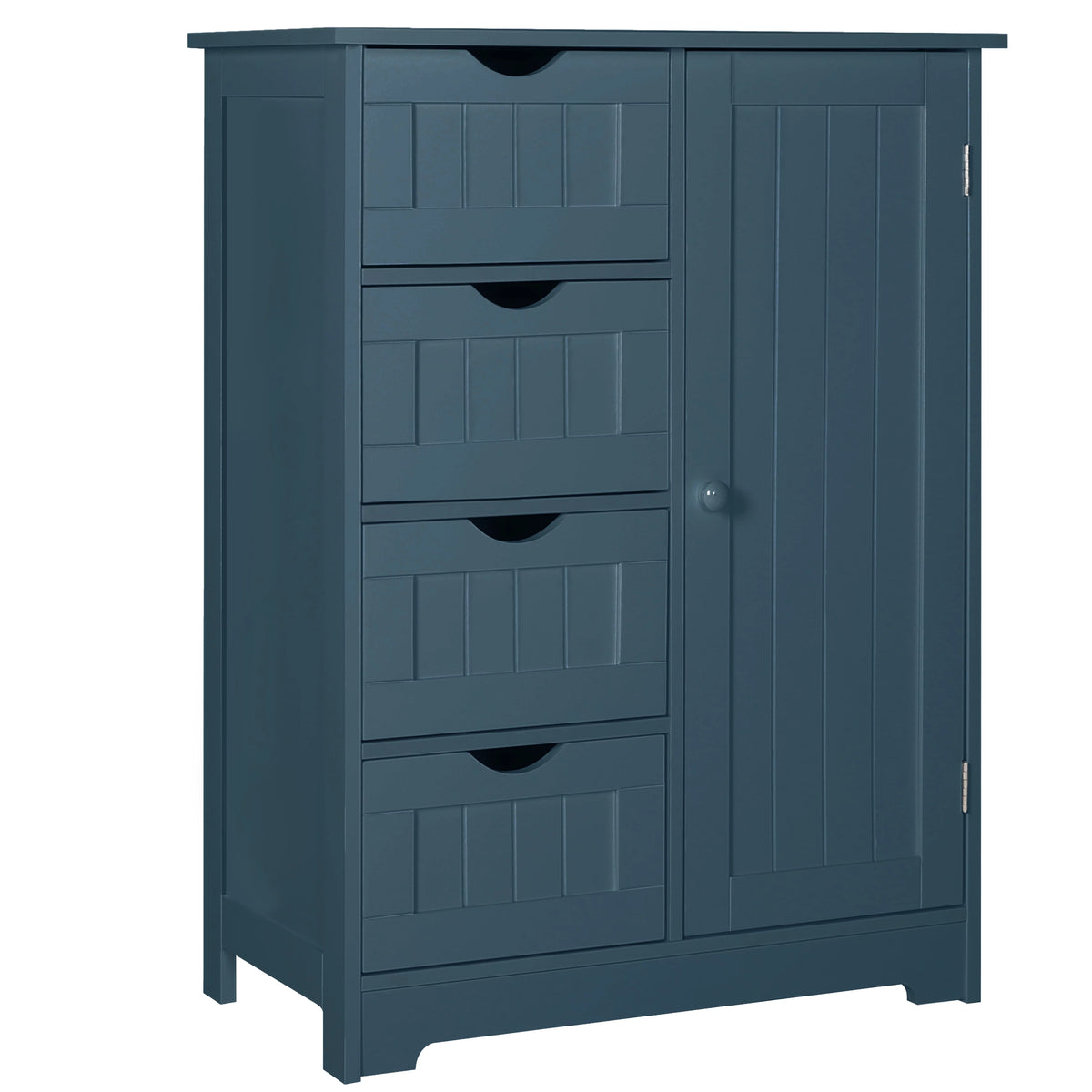 Blue Wooden Bathroom Floor Storage Cabinet with 4 Drawers and 1 Cupboard Y6539