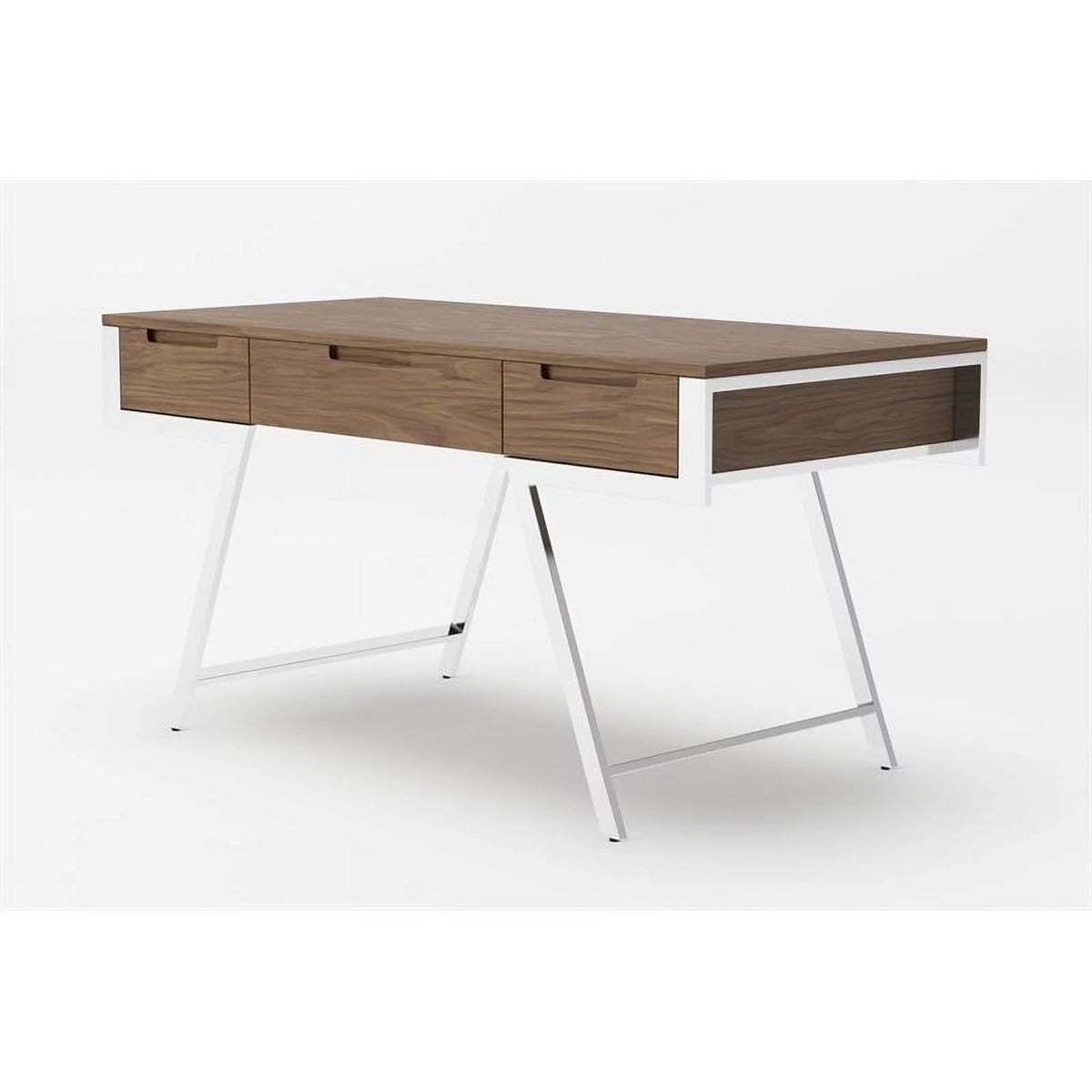 3 Drawer Walnut Chrome Desk A874059