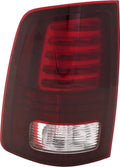 Tail Light Compatible with 2013-2018 Ram 1500 and 2017-2018 Ram 2500 Clear & Red Lens Black Interior LED With bulbs Driver Side H200659