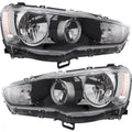2008-2014 Lancer EVO X Headlights Headlamps Chrome Bezel Left+Right L872259