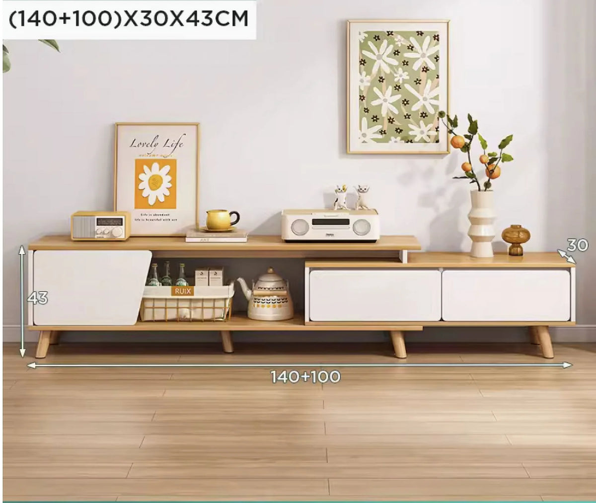 TV Cabinet with 3 Drawers and Shelf Z27396