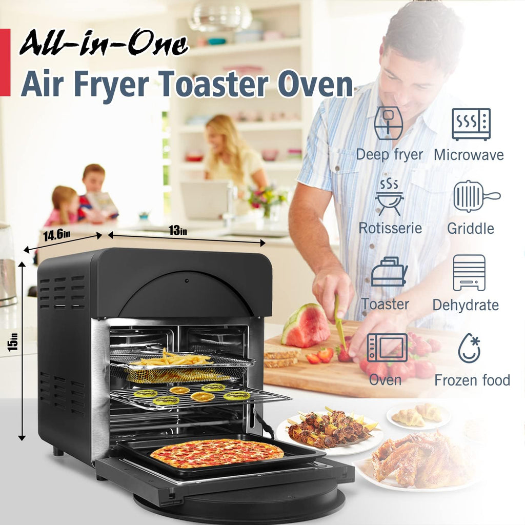 15.5 Quart Air Fryer Toaster Oven with Rotisserie & Dehydrator, Black Z335191