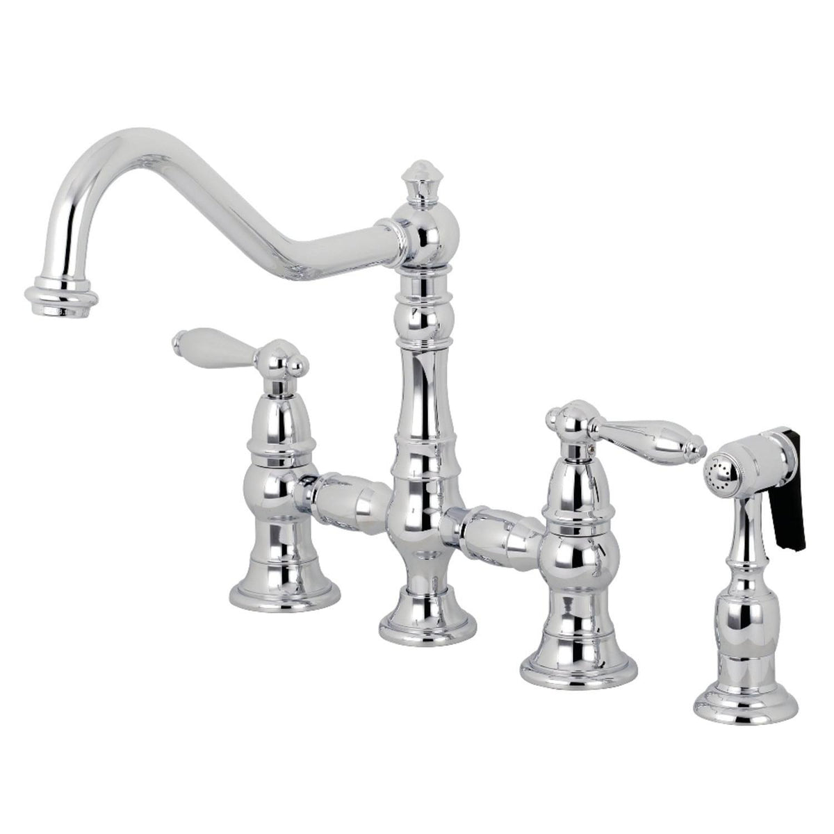 Polished Chrome Kitchen Faucet with Side Sprayer N919705