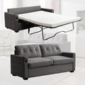 Beige Queen Pull Out Sofa Bed with Memory Foam Mattress X245