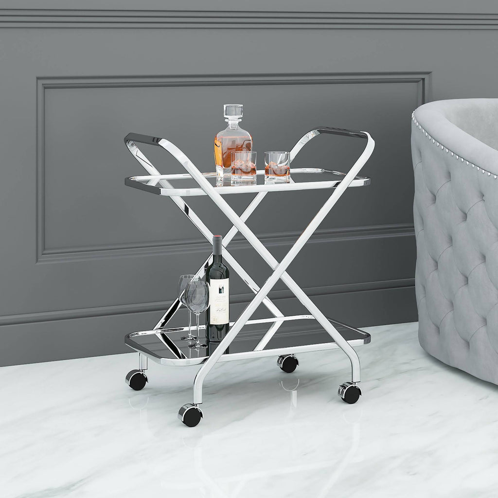 Black 2-Tier Bar Cart F33355
