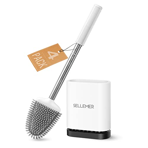 Toilet Brush and Holder Set with Silicone Bristles T598280