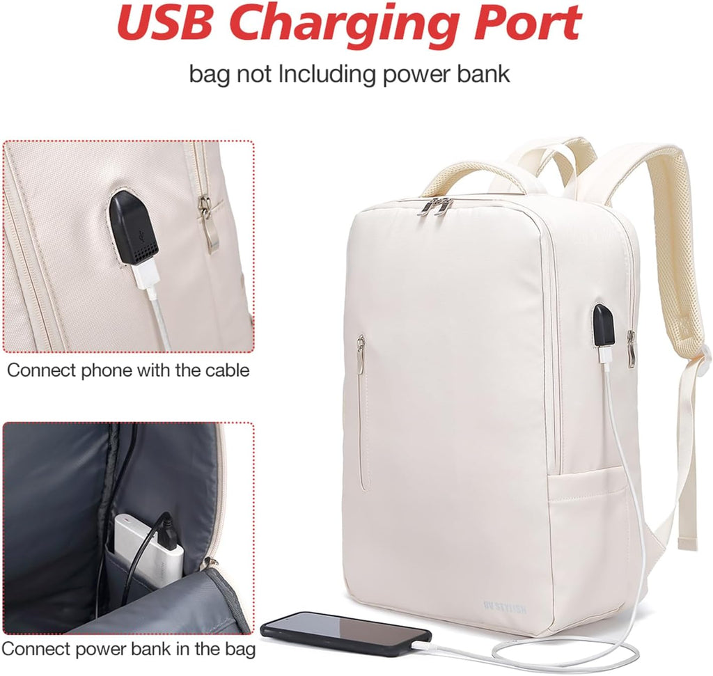 18x14x8 Inches Waterproof Travel Backpack with Charging Port W695824
