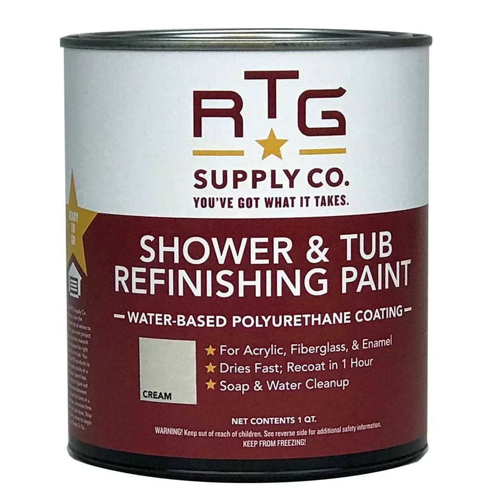 Cream Shower Tub Refinishing Paint, 1 Quart O74029