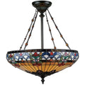 4 Light Tiffany Bowl Pendant Chandelier Z811