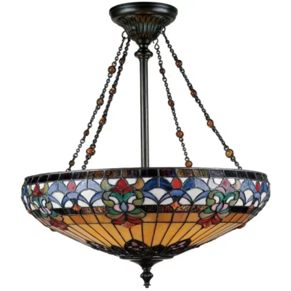 4 Light Tiffany Bowl Pendant Chandelier Z811