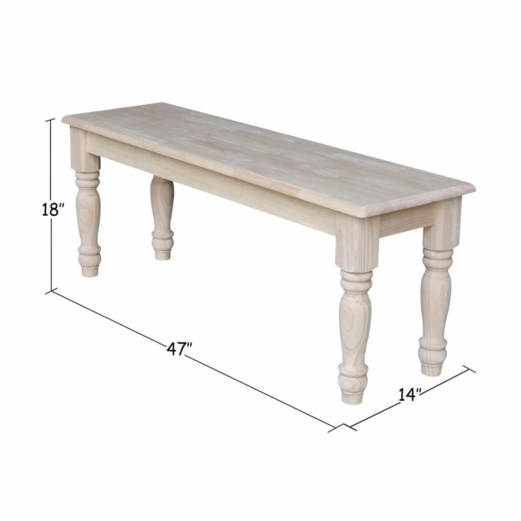 Unfinished Farmhouse Bench U39582