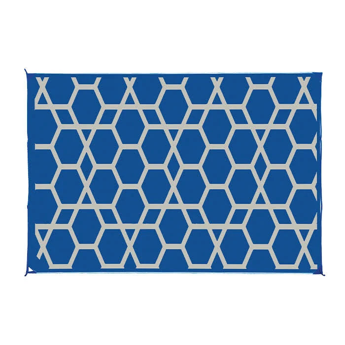 Blue Geometric RV Patio Mat W7476