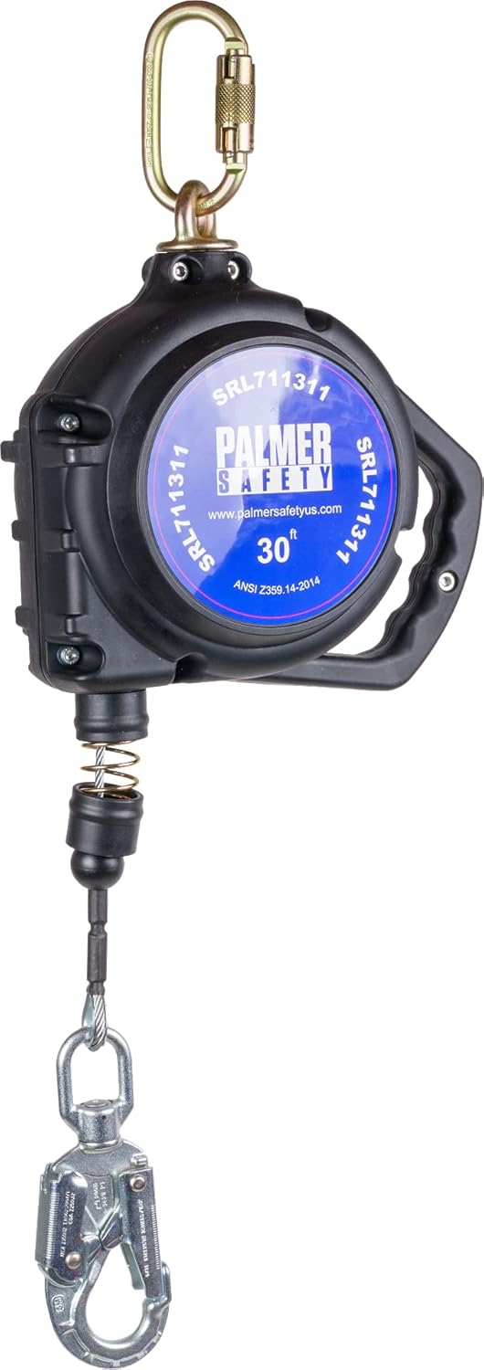 30 FT Self Retracting Lifeline Galvanized Cable Snap Hook Y726213