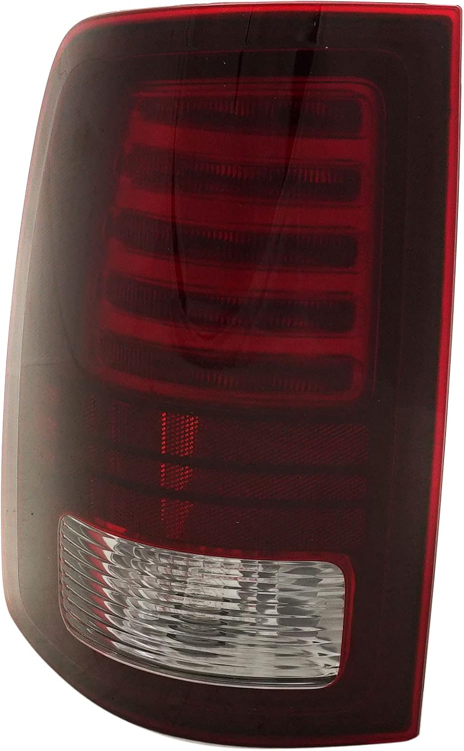 Tail Light Compatible with 2013-2018 Ram 1500 and 2017-2018 Ram 2500 Clear & Red Lens Black Interior LED With bulbs Driver Side H200659