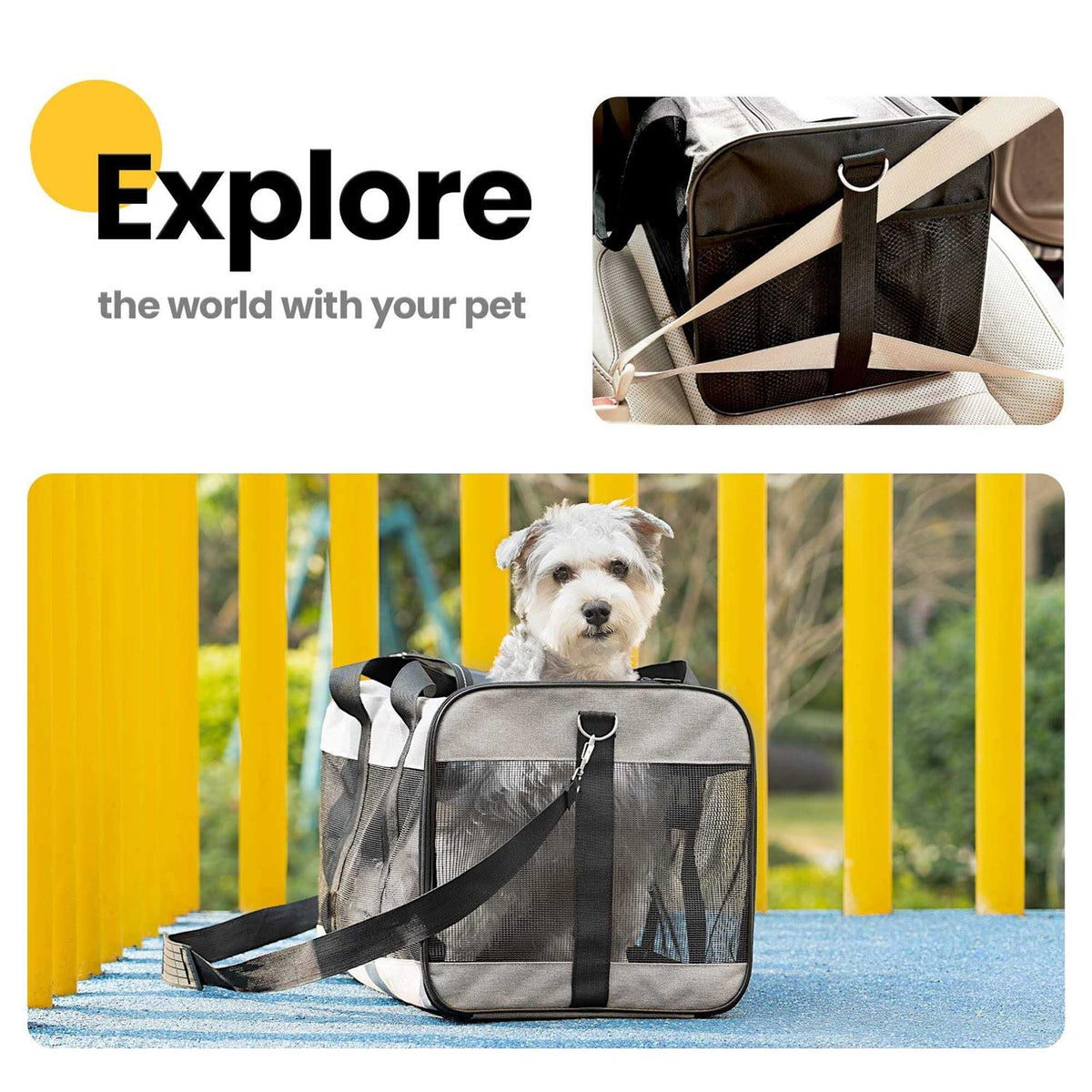 Soft-Sided Cat Carrier with Inner Safety Leash I598946