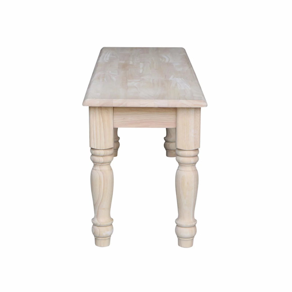Unfinished Farmhouse Bench U39582