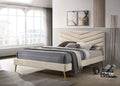 Twin Size Beige Flannelette Upholstered Bed R360317