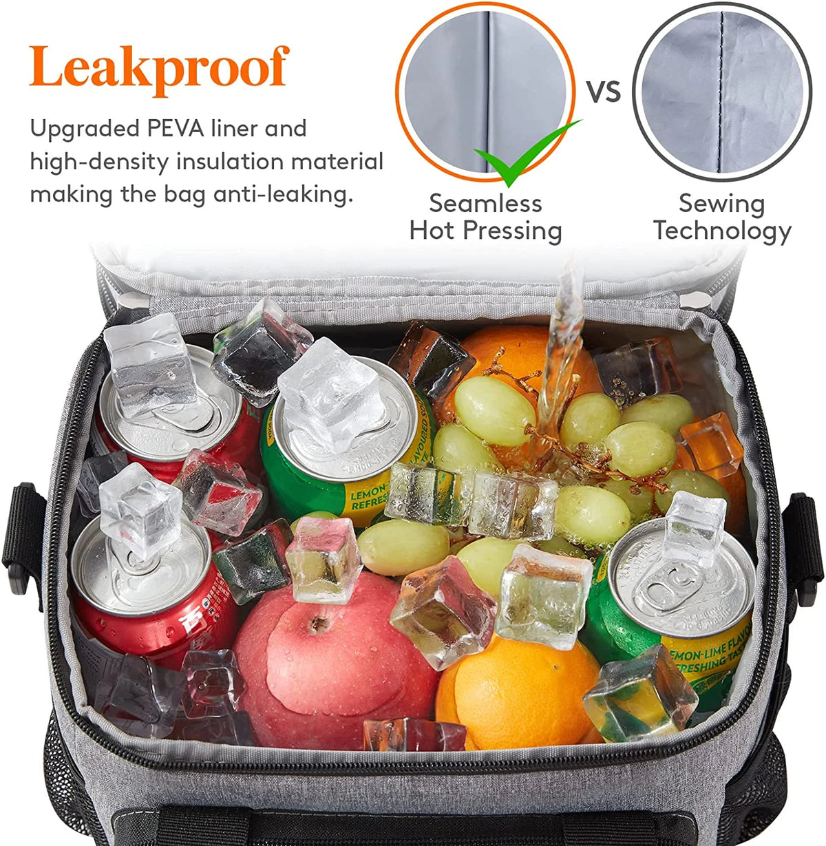 Grey Insulated Lunch Bag 21L X261