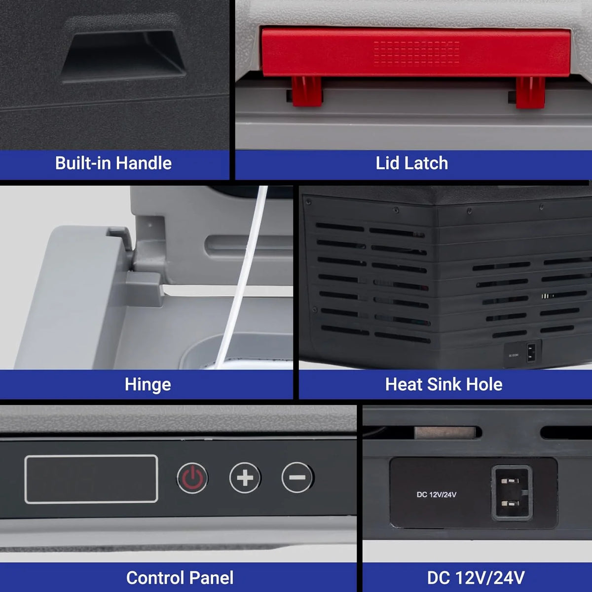 12V 50L Portable Car Refrigerator Freezer with Wheels Z658925