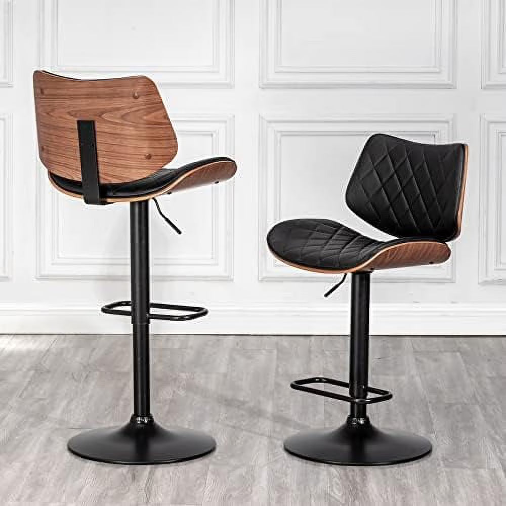 Green Leather Swivel Counter Height Stools Set of 2 B677050